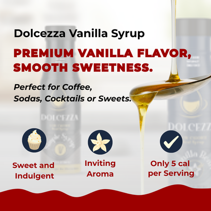 Vanilla Syrup, All Natural Low Sugar Sweetener