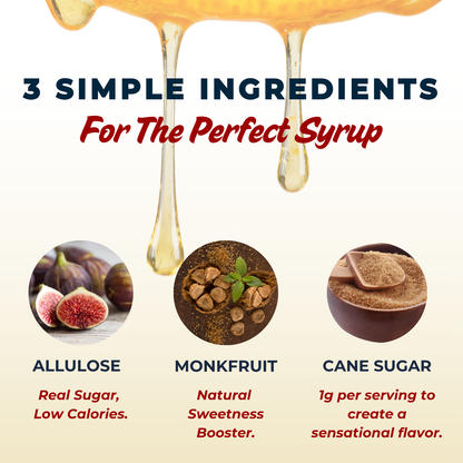 3 simple ingredients allulose, monk fruit, cane sugar